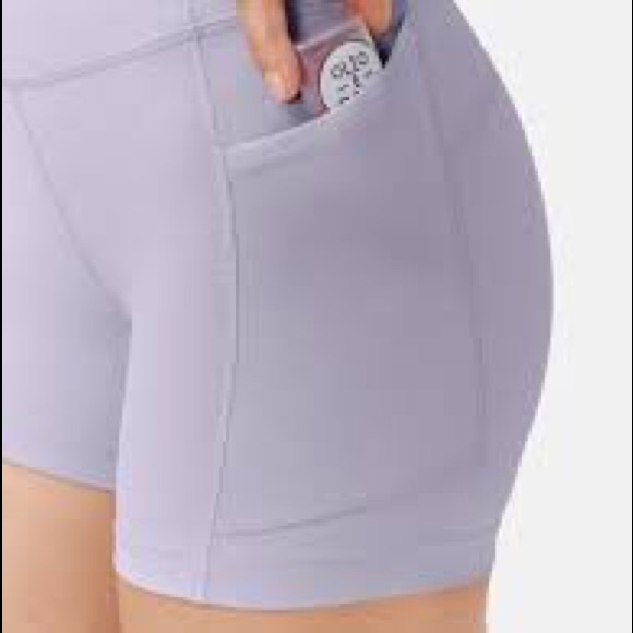 Outdoor voices Zoom 3.5 inch inseam in Earl Gray/ light Purple spandex shorts OV - Picture 2 of 2